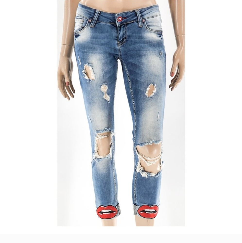 PHILLIP PLEIN Ripped Lip Jeans 27